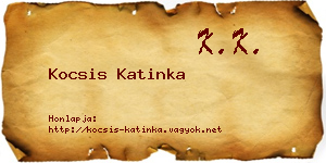 Kocsis Katinka névjegykártya